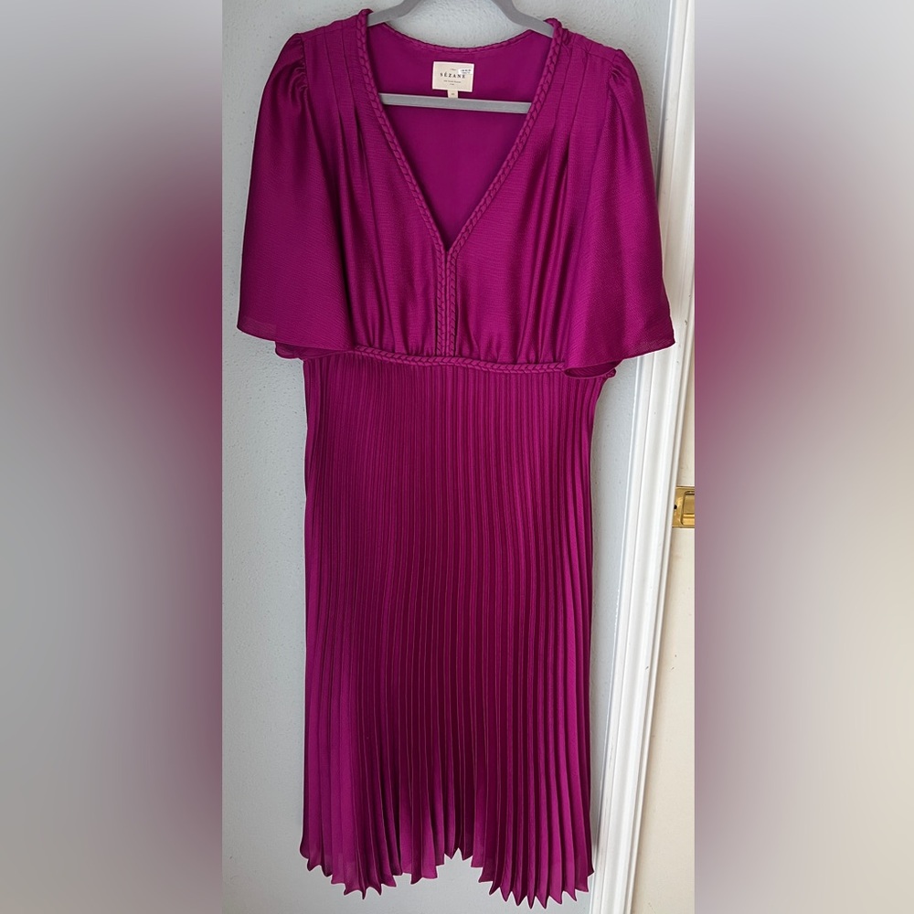 Sezane Florencia Dress in Fuchsia- only worn once!